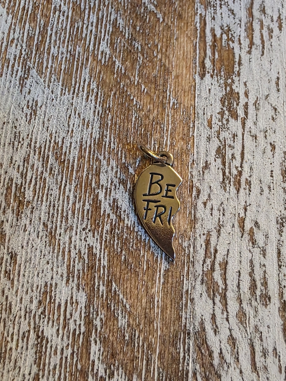 James Avery Gold 'Be Fri' Split Heart Pendant Charm Half